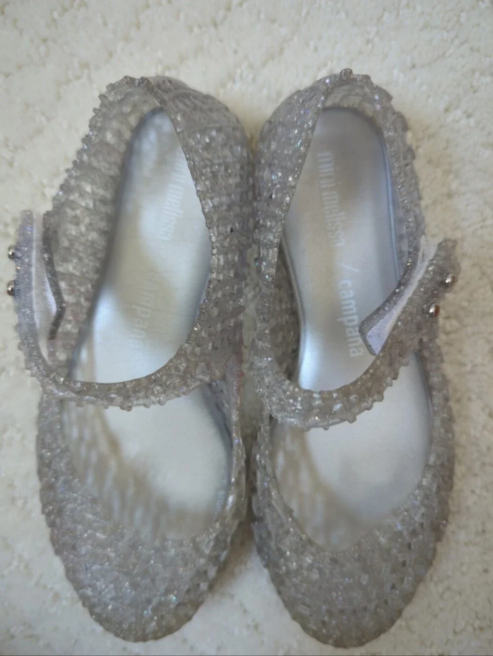 Mini Melissa Campana Jelly Shoes Clear Glitter Size 28/29 EUR 11 US